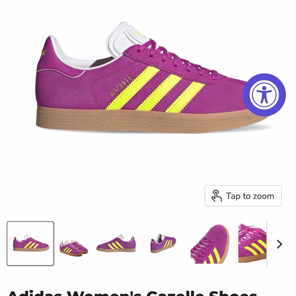Adidas Women's Gazelle Purple and Yellow Sneakers